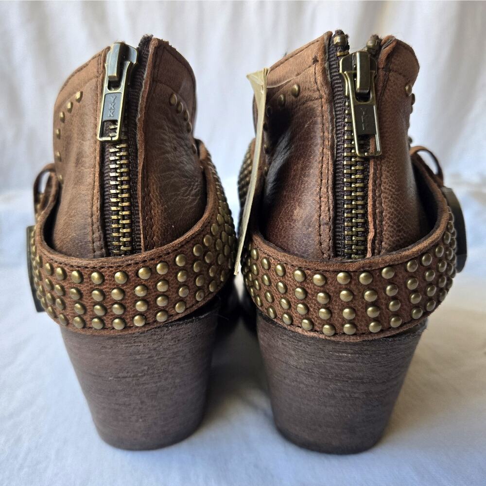 Ariat Dixon Rock N Roll Women's Leather Studded Booties Weathered Brown Size 6 - Picture 3 of 8